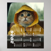 Poster Calendrier 2026 avec photo vue annuelle moderne (Devant)