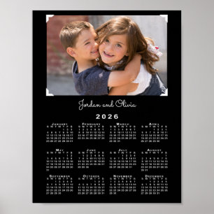 Poster Calendrier 2026 avec votre photo et votre nom en n