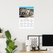 Poster Calendrier 2026 Badlands Montagnes Désertiques Blu (Bureau à domicile)