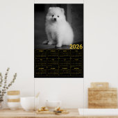 Poster Calendrier 2026 de chiot Bichon Frise (Cuisine)