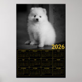 Poster Calendrier 2026 de chiot Bichon Frise (Devant)