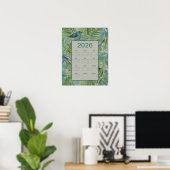 Poster Calendrier 2026 des oiseaux de fougères (Bureau à domicile)