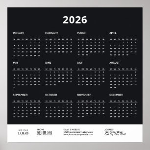 Poster Calendrier 2026 Entreprise Logo Marque