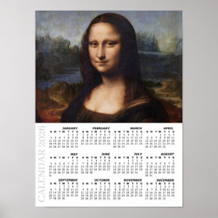 Poster Calendrier 2026, Grand, Mona Lisa/ Léonard de Vinc