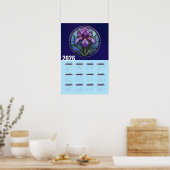 Poster Calendrier 2026 Iris Violet Mural (Cuisine)