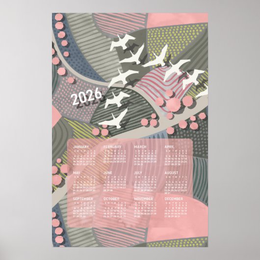 Poster Calendrier 2026 Oies Paysage (Devant)