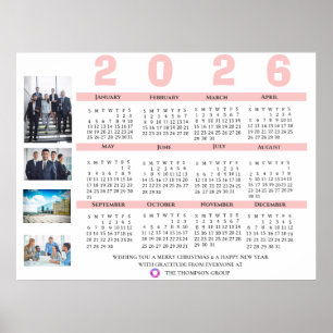 Poster Calendrier 2026 Photo Noël Nouvel An Entreprise