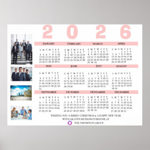 Poster Calendrier 2026 Photo Noël Nouvel An Entreprise