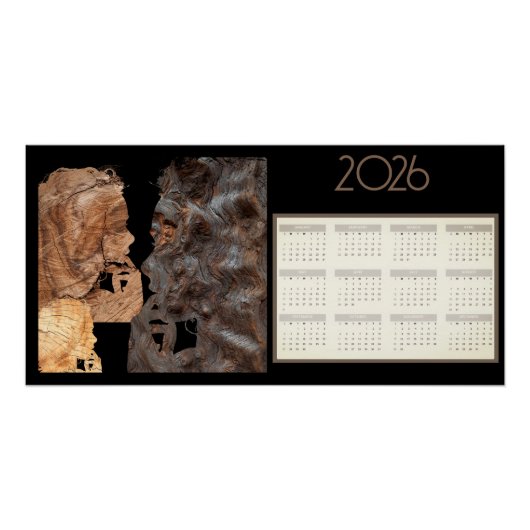 Poster Calendrier 2026 profil de femme perplexe (Devant)