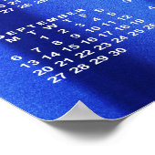 Poster Calendrier 2026 sur Modèle photo Abstrait bleu (Coin)