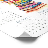 Poster Calendrier 2026 sur une page avec un chaton noir m (Coin)