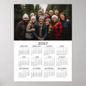 Poster Calendrier 2027 avec photo - Vue annuelle complète (Devant)