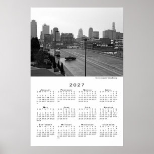 Poster Calendrier 2027 de la skyline de Kansas City, Miss