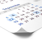 Poster Calendrier 2027 par mois Maison École Bureau Mur (Coin)