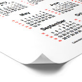 Poster Calendrier 52 semaines du drapeau de l'État du Tex (Coin)