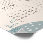 Poster Calendrier Abstrait Forme Bohème Esthétique Beige (Coin)