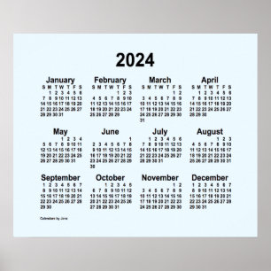 Poster Calendrier Alice Blue 2024 par Janz Print