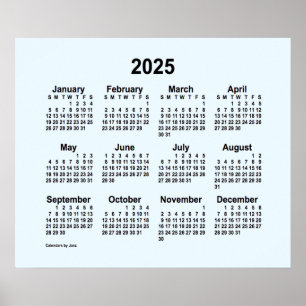 Poster Calendrier Alice Blue 2025 par Janz Print