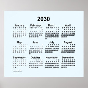 Poster Calendrier Alice Blue 2030 de Janz Print