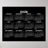 Poster Calendrier annuel 2024 - horizontal - Noir (Devant)