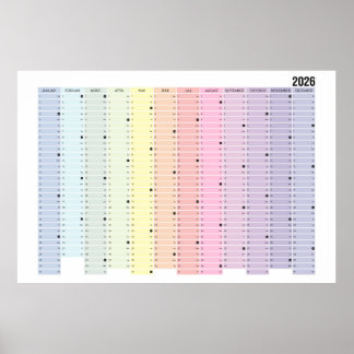 Poster Calendrier annuel 2026