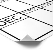 Poster Calendrier annuel 2027 simple à vue murale (Coin)