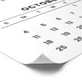 Poster Calendrier annuel avec photo personnalisable (Coin)