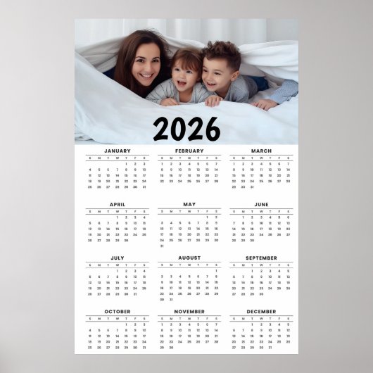 Poster Calendrier annuel avec photo personnalisable (Devant)