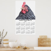 Poster Calendrier Annuel Mural 2013 de la Poule Barbu Roc (Cuisine)