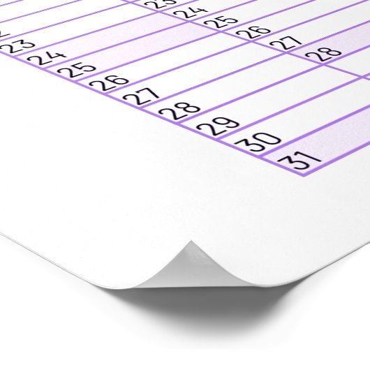 Poster Calendrier annuel mural 2026 (Coin)