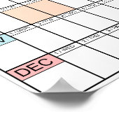 Poster Calendrier annuel mural simple 2027 (Coin)