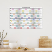 Poster Calendrier annuel mural simple 2027 (Cuisine)