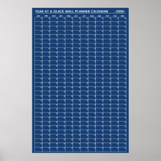 Poster Calendrier annuel non daté à vue murale