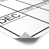 Poster Calendrier annuel simple 2027 à vue d'œil (Coin)