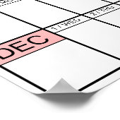 Poster Calendrier annuel simple 2027 à vue d'œil (Coin)