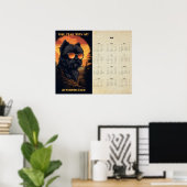 Poster Calendrier artistique rétro Affenpinscher Sunset 2 (Bureau à domicile)