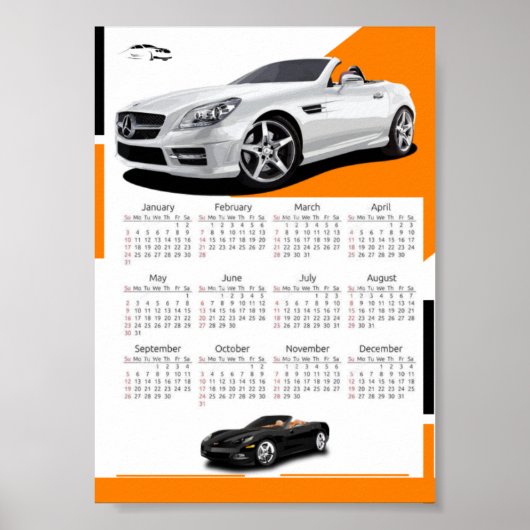 Poster Calendrier automobile (Devant)