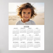 Poster Calendrier avec photo - Vue annuelle (Devant)