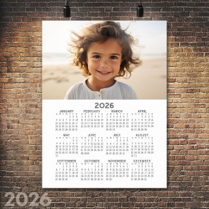 Poster Calendrier avec Photo - Vue annuelle complète