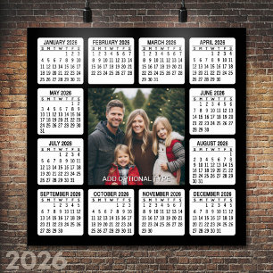 Poster Calendrier avec photo vue annuelle moderne minimal