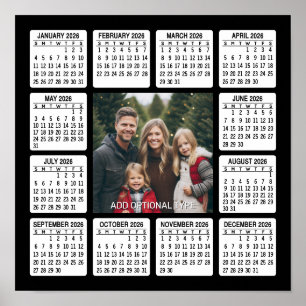 Poster Calendrier avec Photo Vue annuelle Moderne Minimal