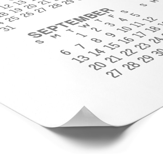 Poster Calendrier avec photo - Vue de l'année complète (Coin)