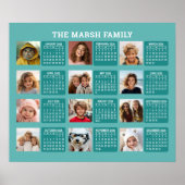 Poster Calendrier avec une image pour chaque mois - Aqua (Devant)