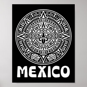 Poster Calendrier Aztèque Football Mexique Fan de Foot Fi