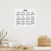 Poster Calendrier blanc 2024 de Janz (Cuisine)