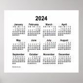 Poster Calendrier blanc 2024 par Janz Imprimer (Devant)
