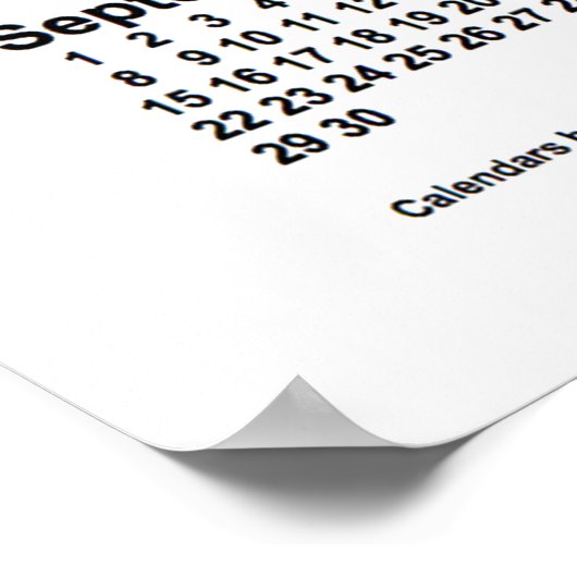 Poster Calendrier blanc 2024 par Janz Print (Coin)