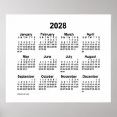 Poster Calendrier blanc 2028 par Janz Print (Devant)
