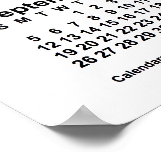 Poster Calendrier blanc 2032 par Janz Print (Coin)