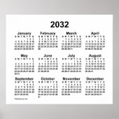 Poster Calendrier blanc 2032 par Janz Print (Devant)